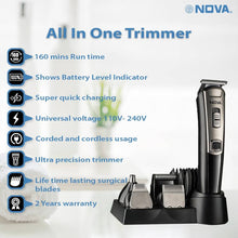 Load image into Gallery viewer, Nova NG 1153 Digital USB Runtime: 160 Mins Trimmer for Men  (Black)